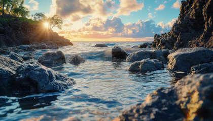 Obraz premium Maui, Hawaii, tropical island, paradise, ocean, vacation photo, typical place