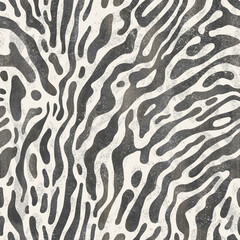 Stylized abstract zebra print pattern in monochrome tones for interior design or textile applications