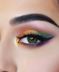 Fototapeta premium beautiful vibrant eyeshadow close up