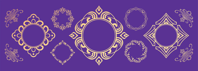 ハロウィンモチーフのデザイン素材セット