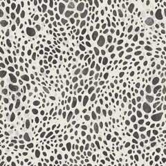Elegant abstract animal print pattern with spots in monochrome tones, suitable for various design applications and decorative elements