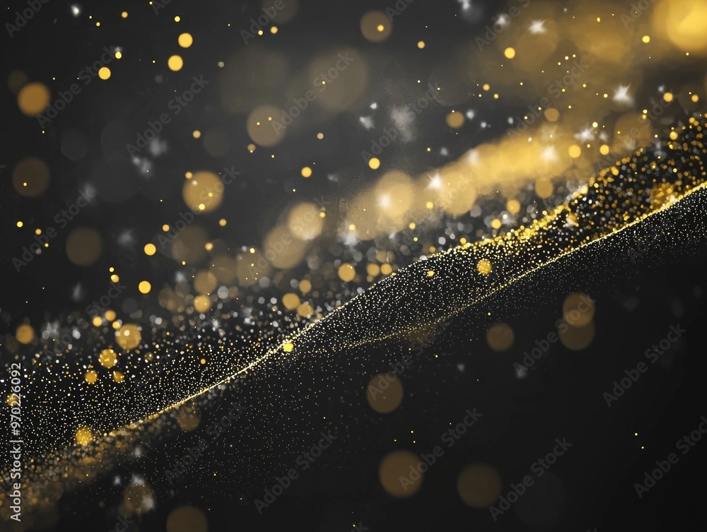 Poster scattered yellow dots shimmer against a dark background, varying in intensity and creating an enchan