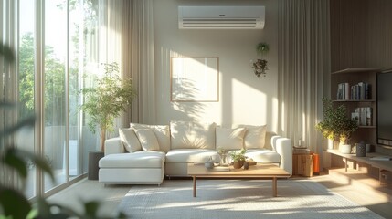 Naklejka premium エアコンのあるリビング