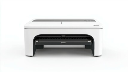Fototapeta premium A white printer with a black handle