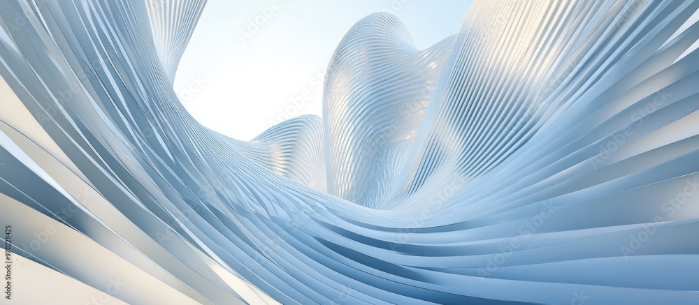 Poster abstract architectural structures featuring a custom 3d model design