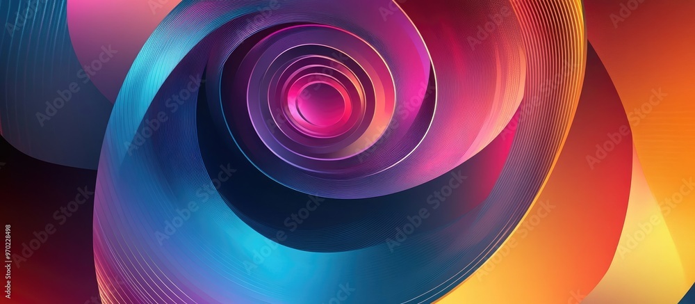 Aufkleber elegant abstract background featuring a multicolored circular geometric pattern