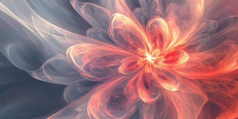 Obraz premium Abstract fractal flower design creating a stunning backdrop for creative projects