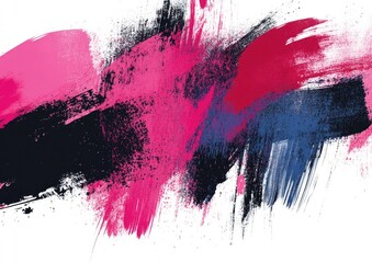 Hand drawn abstract art featuring fuchsia on a white background Graffiti inspired dirty art with colorful brush strokes creating a contemporary pop art aesthetic