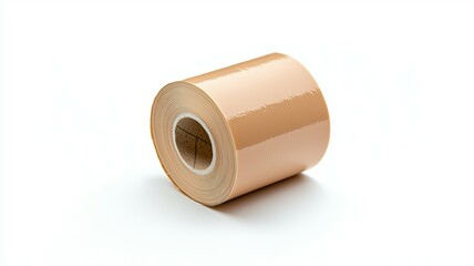 A roll of tape is sitting on a white background