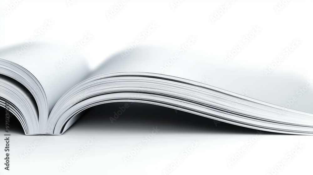 Poster a book is open to a page with a white background
