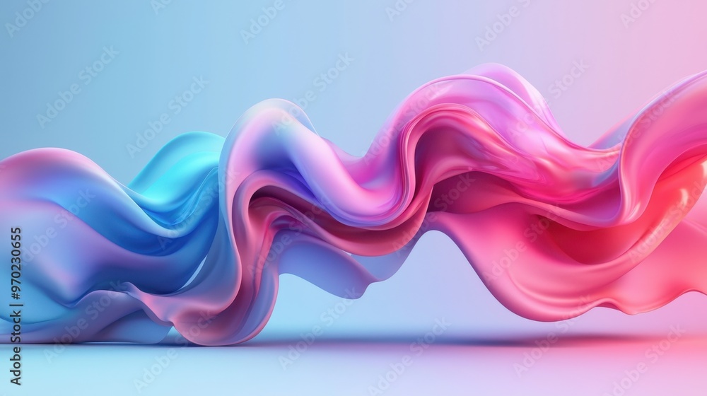 Poster 3d font design with liquid letters that move and change, dynamic visual