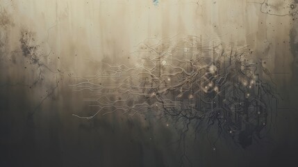 Obraz premium Abstract Network Lines Against Grunge Textured Background