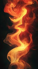 Fiery abstract flame design, vibrant and flowing. Energy and movement concept