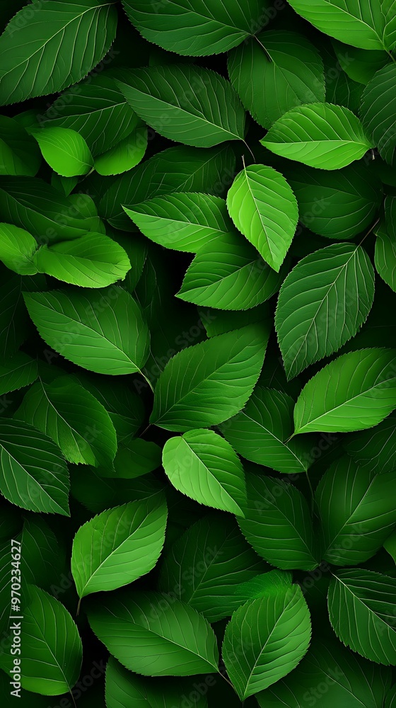 Poster enchanting green foliage panini projection in realistic abstract background with clear light and sha