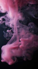 Fototapeta premium Pink smoke swirling in dark atmosphere, abstract