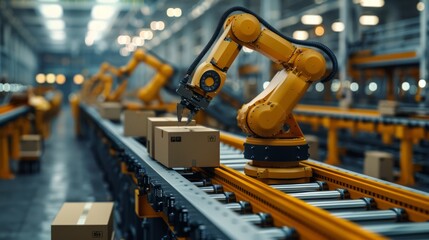 Packaging automation, robots handling and packing products