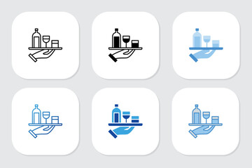 bar service icons with various design styles