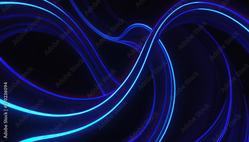 Poster dark abstract background with glowing wave. blue purple wave line light gradient dark background. ab