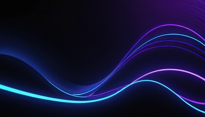 Dark abstract background with glowing wave. Blue purple wave line light gradient dark background. Abstract technology big data digital background. 3D rendering.586