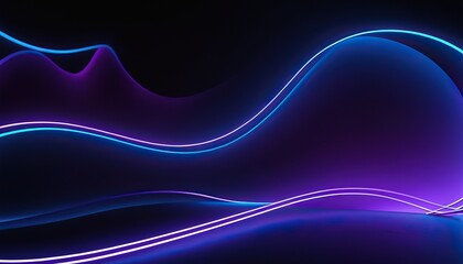 Purple Waves on Dark background with blue and purple gradient lines in wavy movement 539