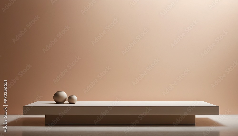 Poster empty brown wall background versatile for product display empty cream wall background product displa