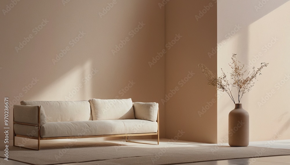 Poster empty brown wall background versatile for product display empty cream wall background product displa