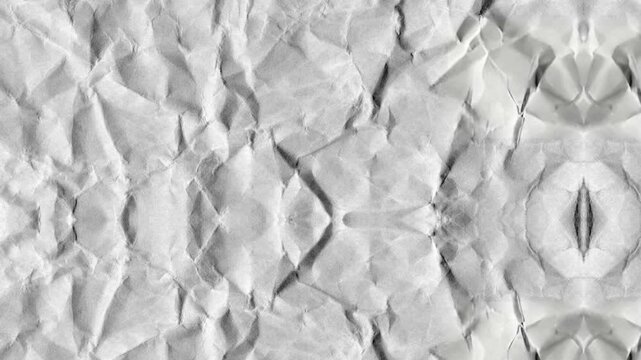 grunge stop motion white crumpled paper texture abstract background, loop animation
