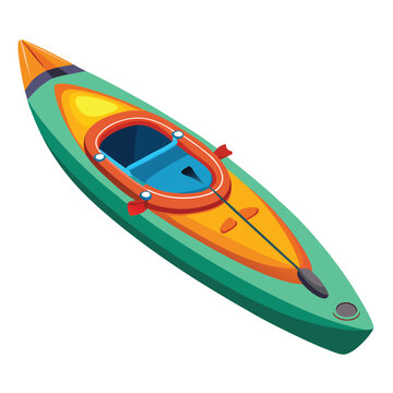 recommend clip art: Kayak with paddle.Vector illustration isolated on a white background