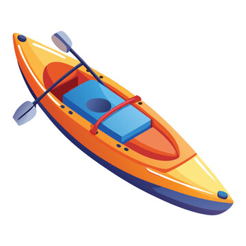 recommend clip art: Kayak with paddle.Vector illustration isolated on a white background