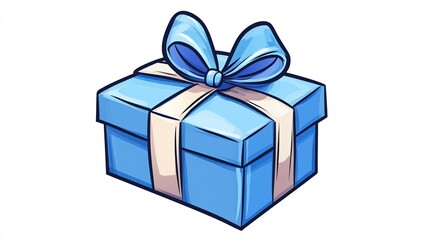 Fototapeta premium blue gift box with bow