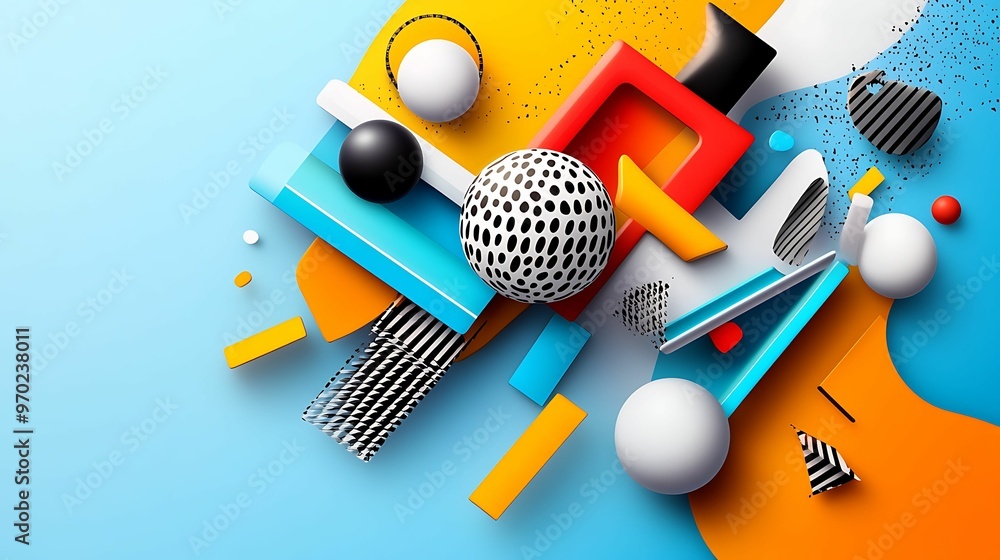 Poster vibrant abstract pop art background with retro patterns and cartoon elements in color pencil style i