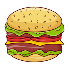 Hamburger Vector Illustration or Burger Icon