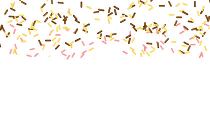illustrations of ice cream topping on transparency background, PNG, sweets, confetti, decorations, frame, border, backgrounds,