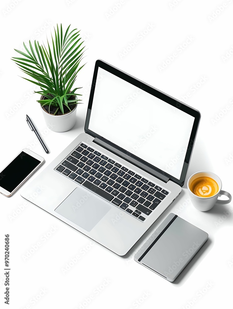 Poster secure color grading on laptop with vpn protection in isometric doodle style retro background