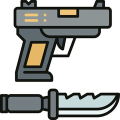 Gun knife icon