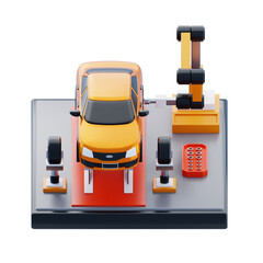3D Car Manufacturing. 3D Icon