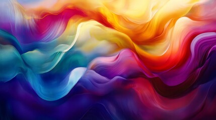 Obraz premium Abstract colorful wave painting, vibrant and