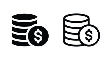 coin dollar money icon vector for web site