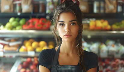 Obraz premium a girl in the kitchen