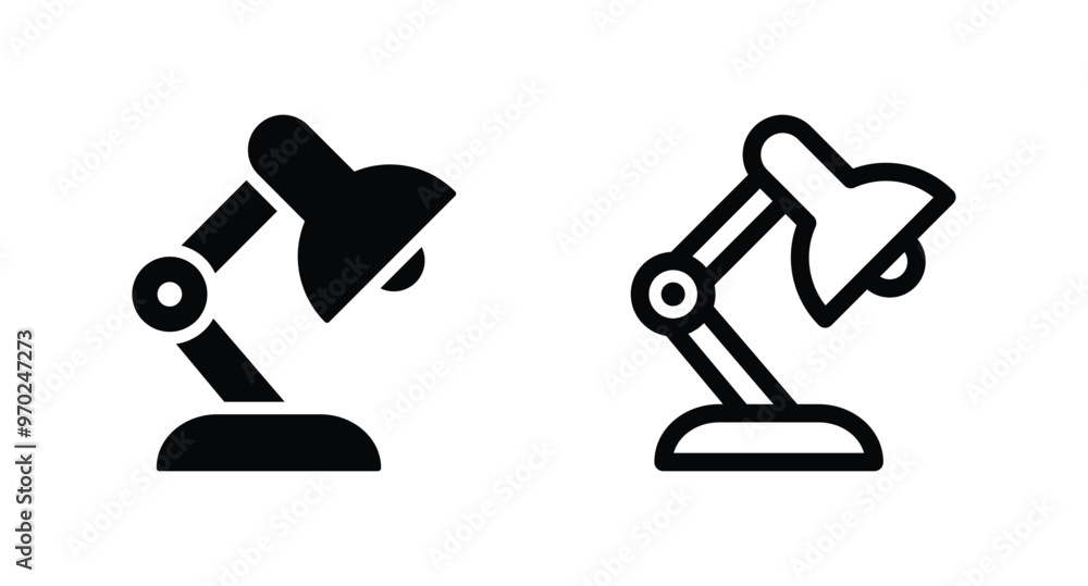 Poster lamp desk icon vector for web site