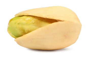 One tasty pistachio nut isolated on white