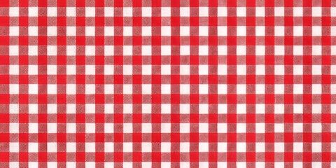 A vibrant red and white checkered tablecloth pattern adds a festive retro flair to create a lively atmosphere.