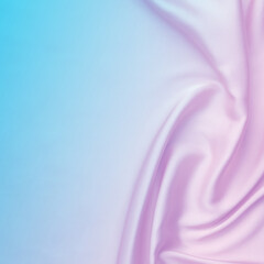 Fototapeta premium Beautiful silk fabric with color gradient, top view