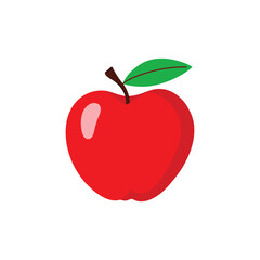 apple fruit isolated on white background. Modern minimalist abstract style. Flat 2d design. Vector