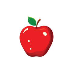 apple fruit isolated on white background. Modern minimalist abstract style. Flat 2d design. Vector