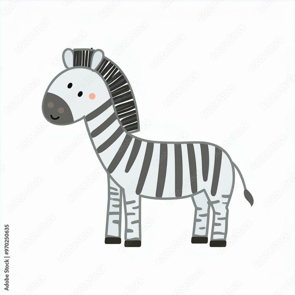 Wall mural zebra illustration isolated on white