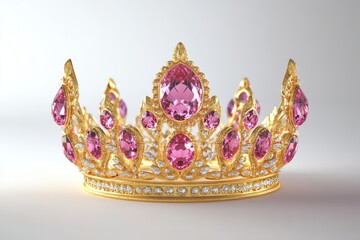 queen golden crown isolated on white