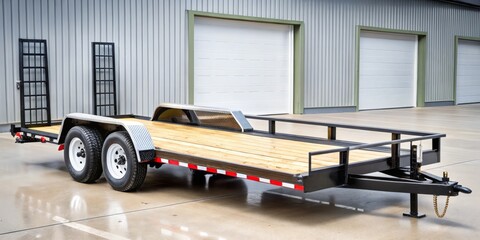* Durable and rugged, this trailer features a sturdy frame, extended bed, and adjustable ramps for effortless hauling