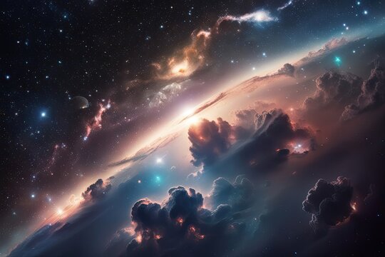 Celestial Glows and Enchanted Cosmic Cloud Formations in the Universe