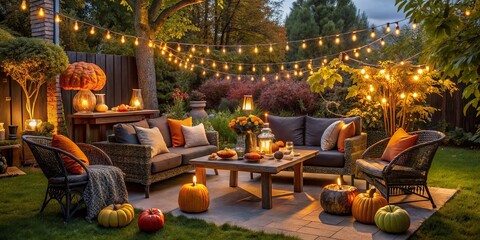 Elevate your outdoor party to a new level of terror with a spellbinding setting featuring ghostly lights, creepy